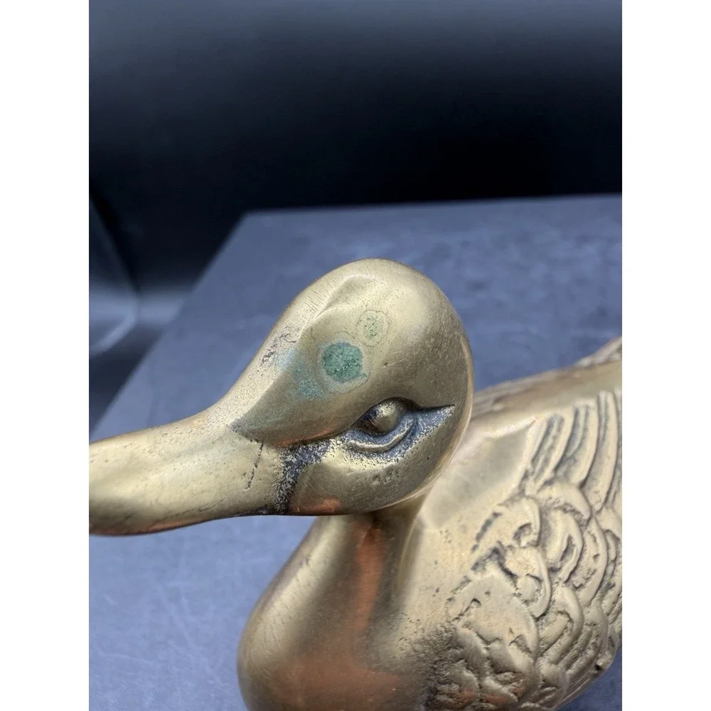 🦆 Vintage Small Solid Brass Duck Figurine / Paperweight